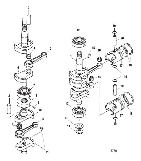 Crankshaft, Pistons and Connecting Rods