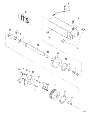 Привод рулевого механизма с усилителем (Встроенный транец)