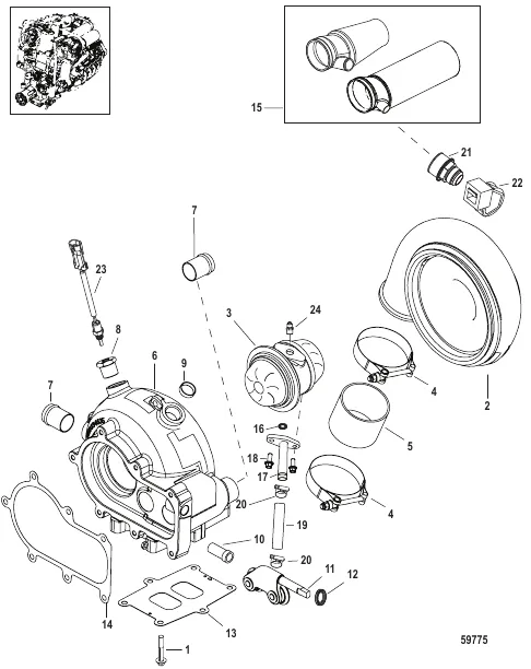 Turbocharger Turbine Assembly-1550