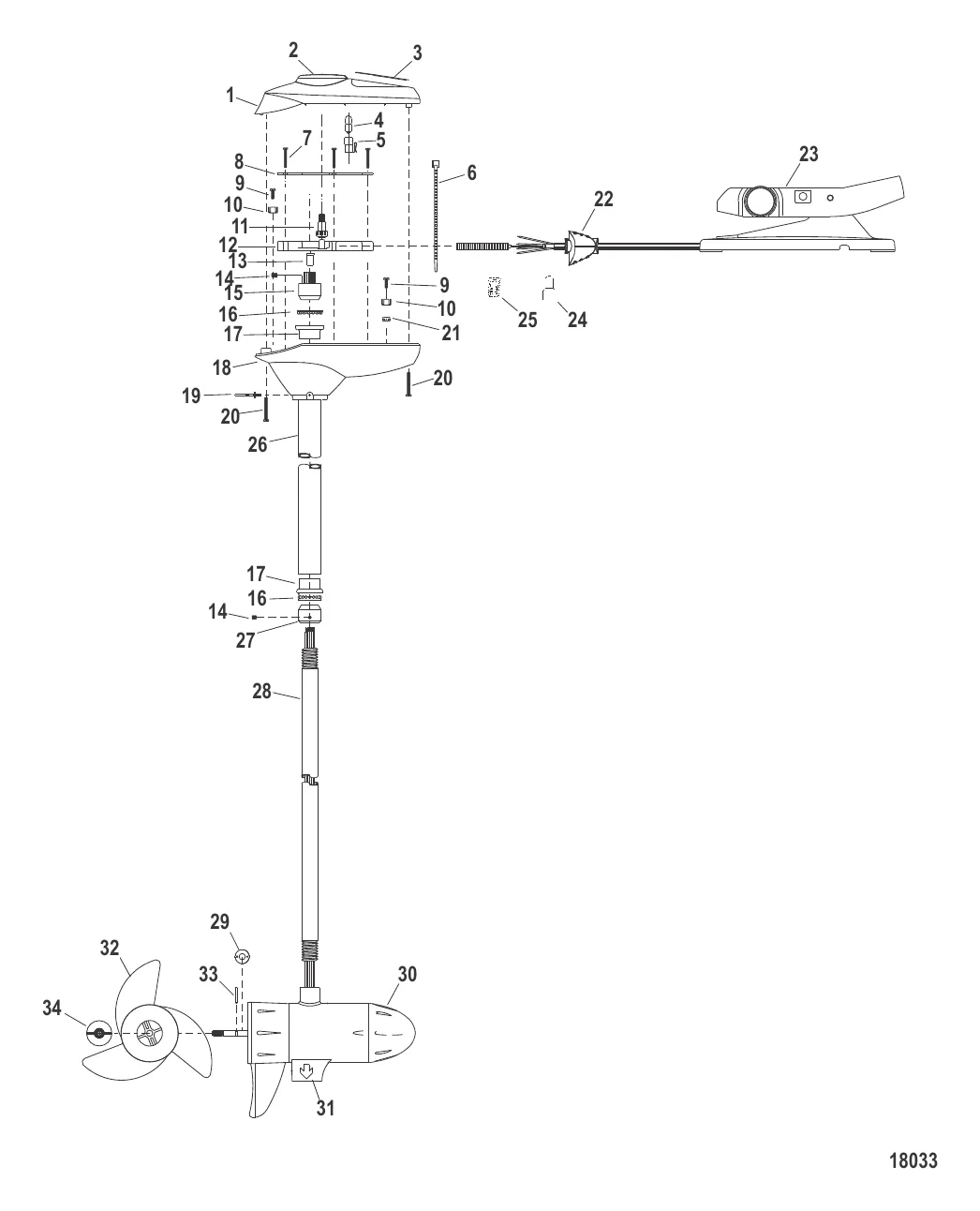 Двигатель для тралового лова в сборе (Модель FW71PFB) (24 В)