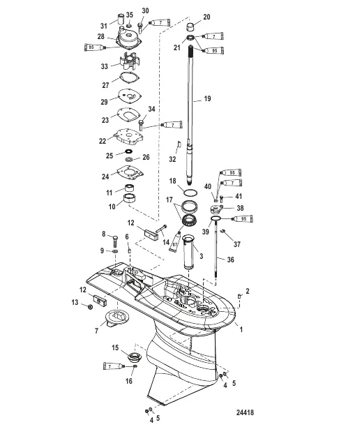 Gear Housing Driveshaft - 2.33:1 Gear Ratio
