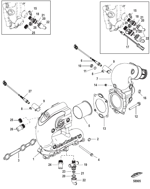 Exhaust Manifold and Elbow V Drive