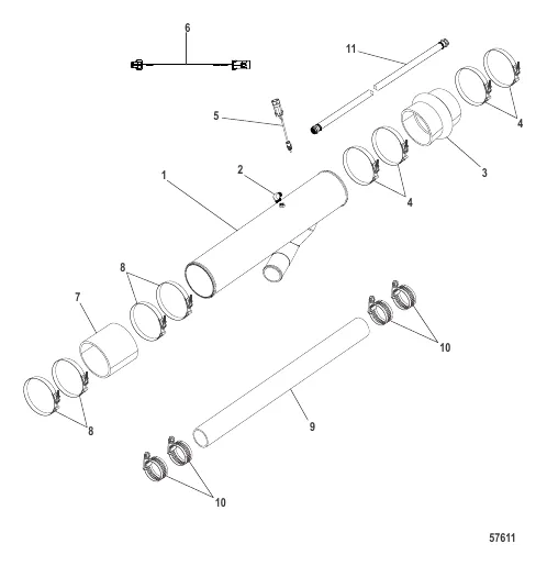 Exhaust Tube QSB 6.7, Design-II, 19-Degree Offset Bib
