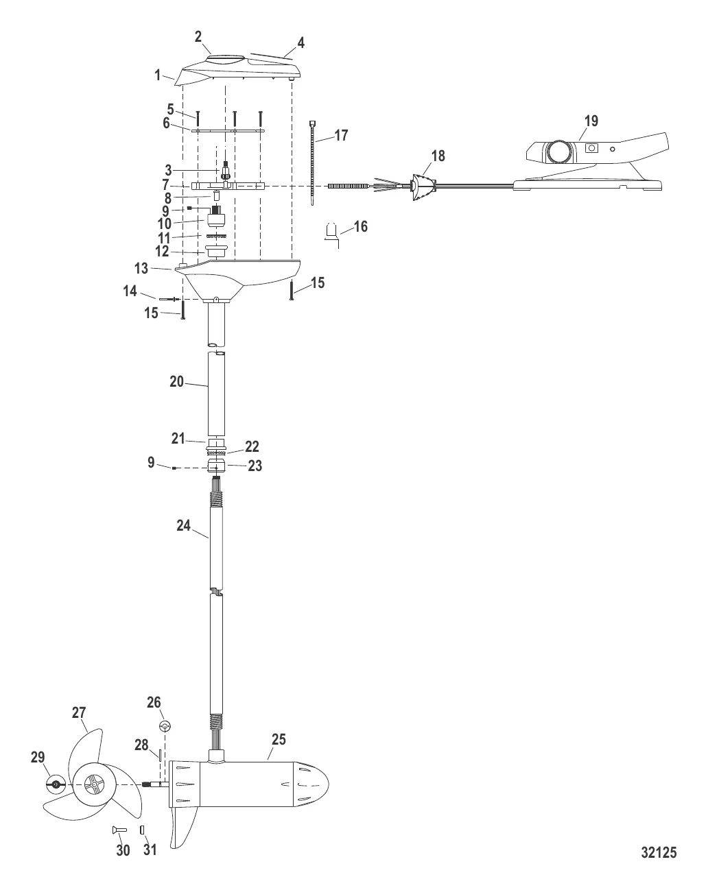 Двигатель для тралового лова в сборе (Brute 70, цифровой) (24 В)