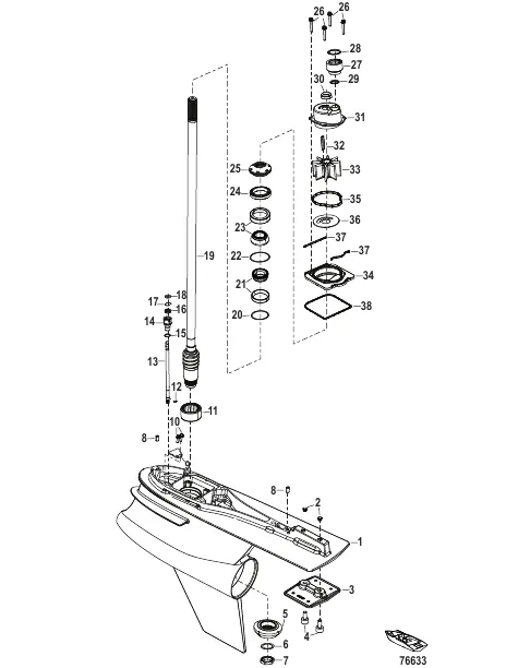 Gear Housing, Driveshaft, R-Drive Sport 1.60