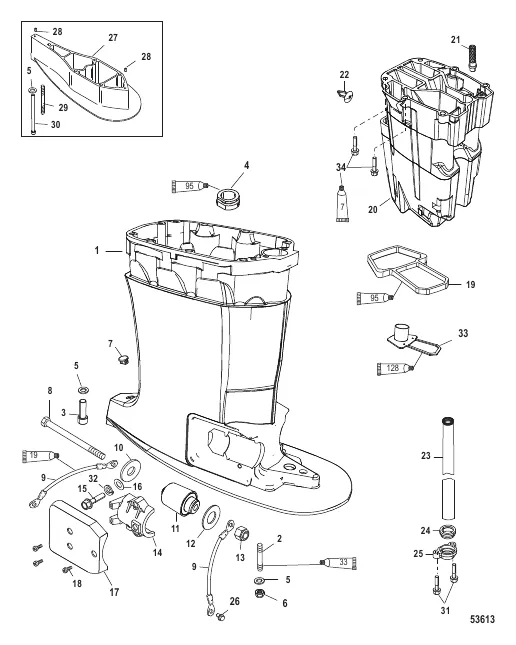 Driveshaft Housing and Exhaust Tube