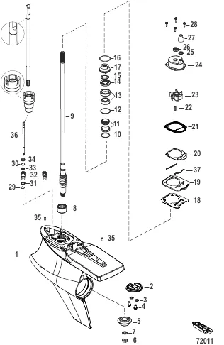 Gear Housing, Driveshaft, Sport Master 1.60