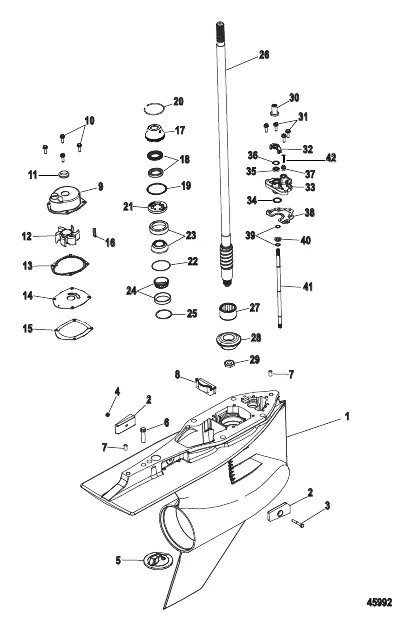 Gear Housing, Driveshaft, 5.44 Torpedo SN 1B980359 and Below