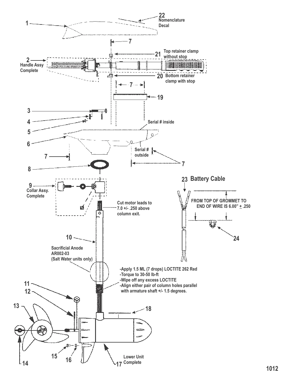 Двигатель для тралового лова в сборе (Модель ET45 / EHB45) (12 В)