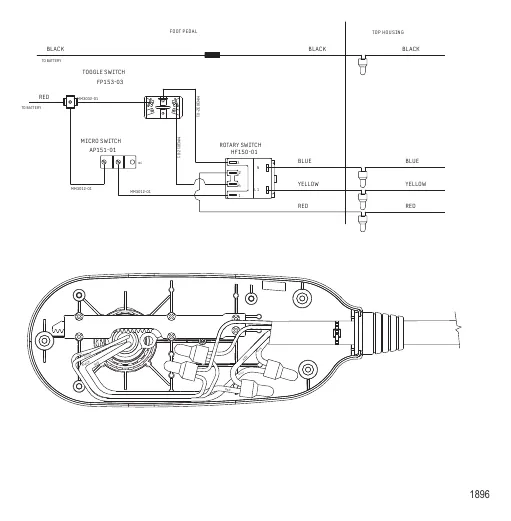 Схема электрических подключений (Модель MP5200) (12 В) Схема электрических подключений (Модель MP5200) (12 В)
