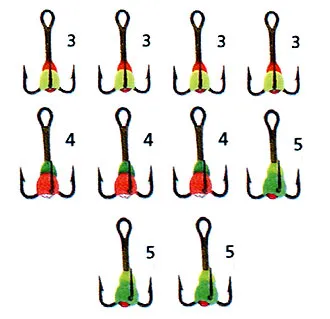Тройник для рыбалки с каплей №3 (набор)