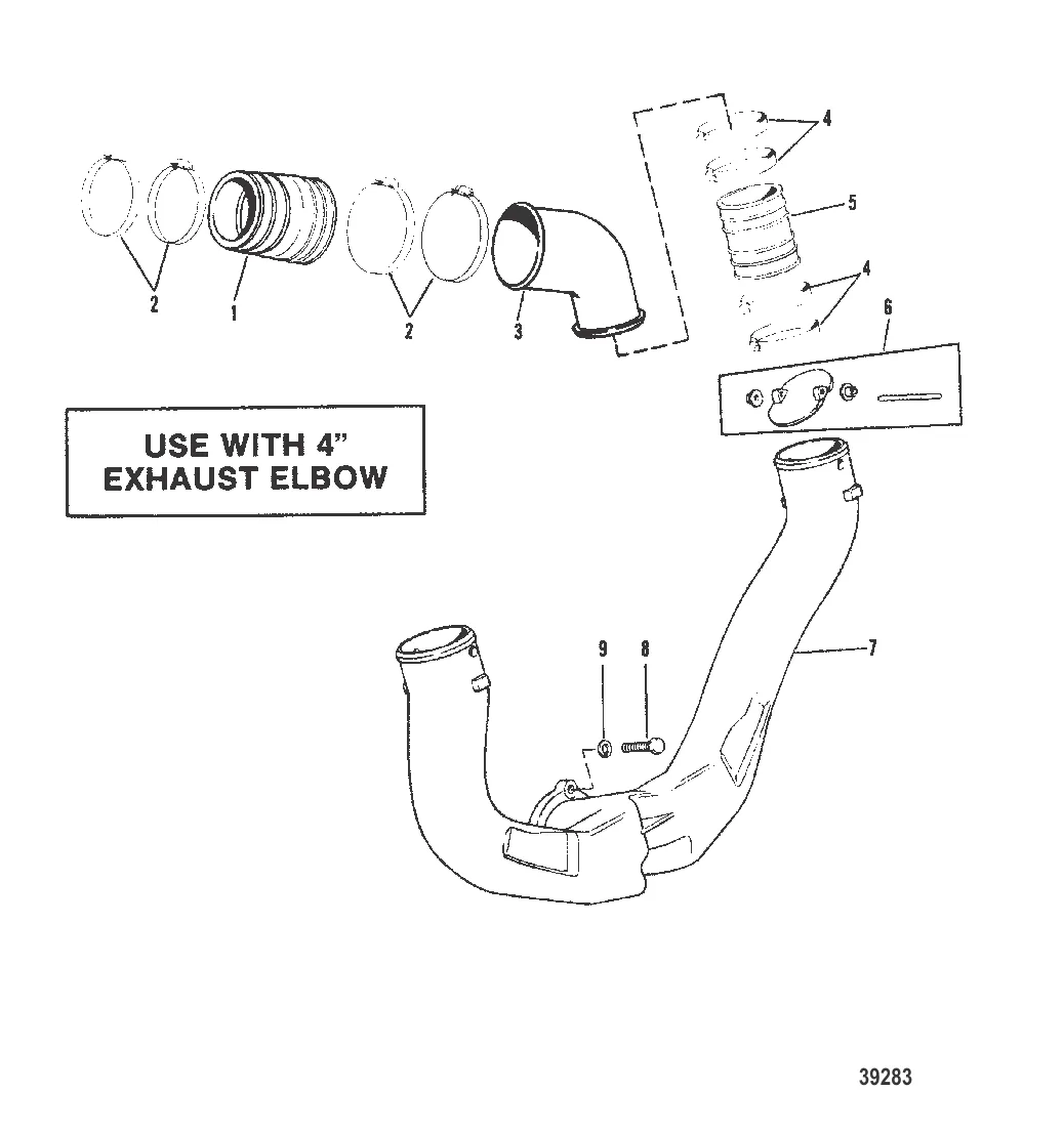 EXHAUST SYSTEM USE WITH 4 INCH EXHAUST ELBOW
