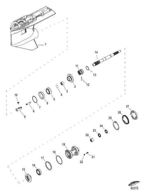 Gear Housing, Propeller Shaft 2.07:1 Standard Rotation