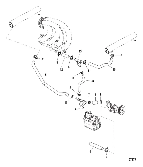 Cooling System Raw Water Components, Starboard