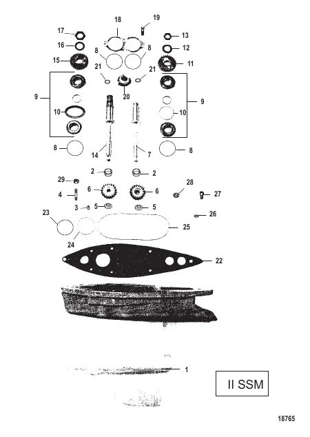 GEAR HOUSING ASSEMBLY (DRIVESHAFT) (II SSM)