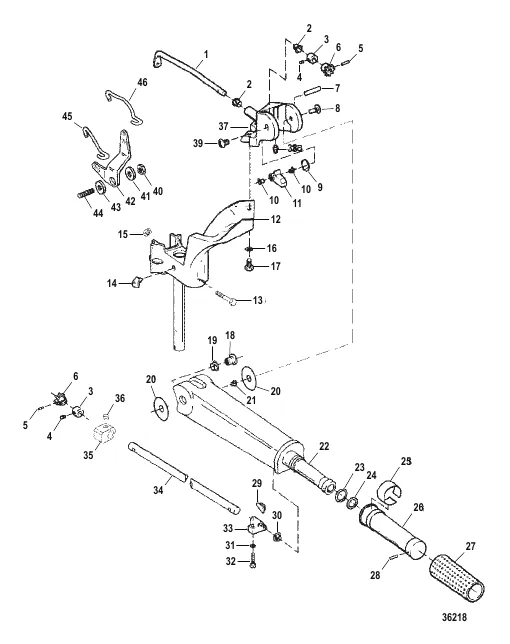 Tiller Handle and Throttle Linkage