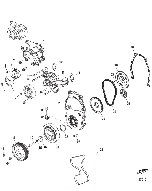Front Cover and Circulating Pump