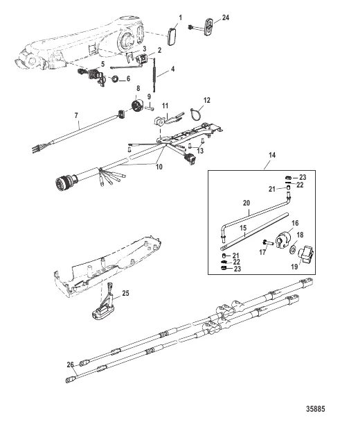 Tiller Handle Kit (Big Tiller-2.1L 4-Stroke)Design II