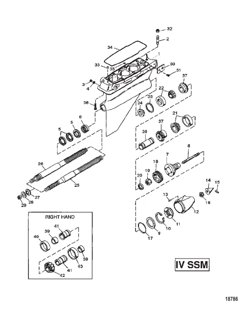 GEAR HOUSING ASSEMBLY (PROPSHAFT) (IV SSM)