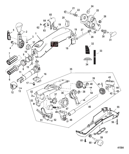 Big Tiller Handle Assembly (40-60 EFI 4-Stroke Manual)