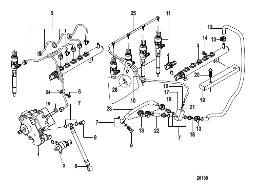 Fuel Injection Pump, Rails, Lines and Injector