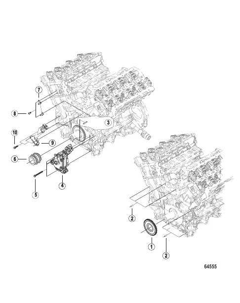 Cylinder Block Oil Pump and Timing Tensioner