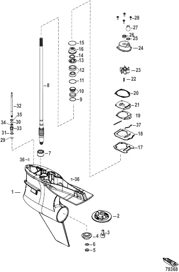 Gear Housing Driveshaft, Torque Master 1.75