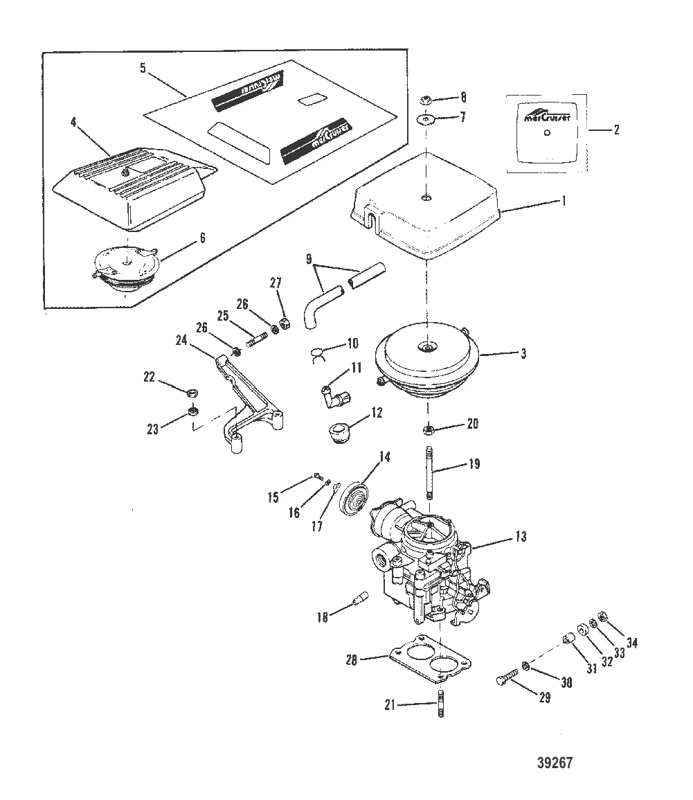 CARBURETOR AND THROTTLE LINKAGE (175 - 4.3L)