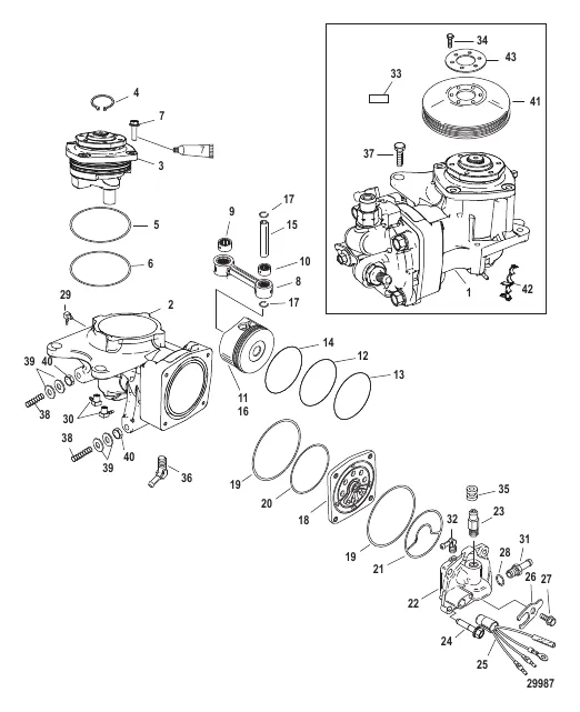 Air Compressor Components SN 1B884476 and below
