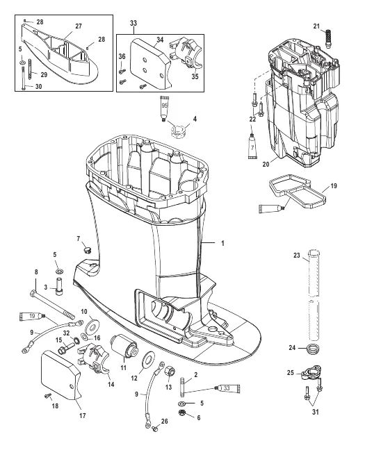 Driveshaft Housing and Exhaust Tube