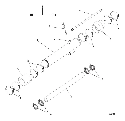 Exhaust Tube QSB 6.7, Design-I, 0-Degree Offset Bib