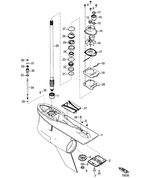 Gear Housing, Driveshaft, 5.44 Torpedo