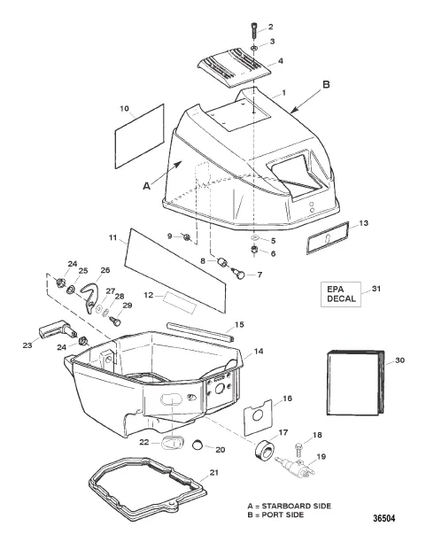 COWL ASSEMBLY TOP AND BOTTOM