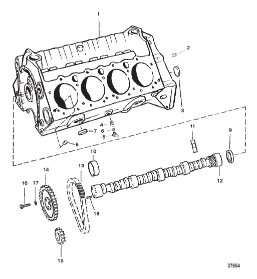 CYLINDER BLOCK AND CAMSHAFT (350 C.I.D. FLAT LIFTERS)
