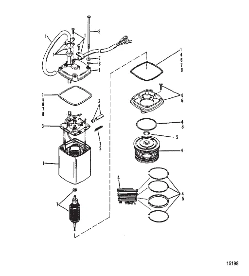 Power Trim Pump (Eaton Rectangular Motor-0C159199 and Below)