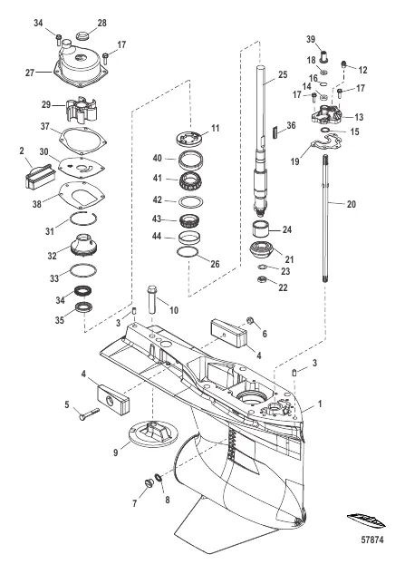 Gear Housing Driveshaft, 4.80 Torpedo