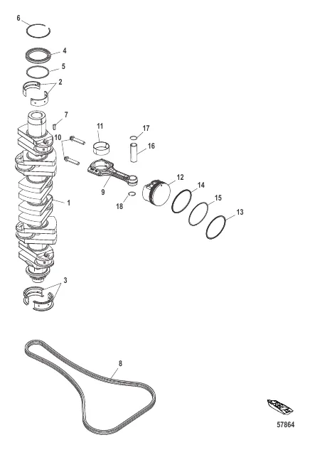 Crankshaft, Pistons and Connecting Rods