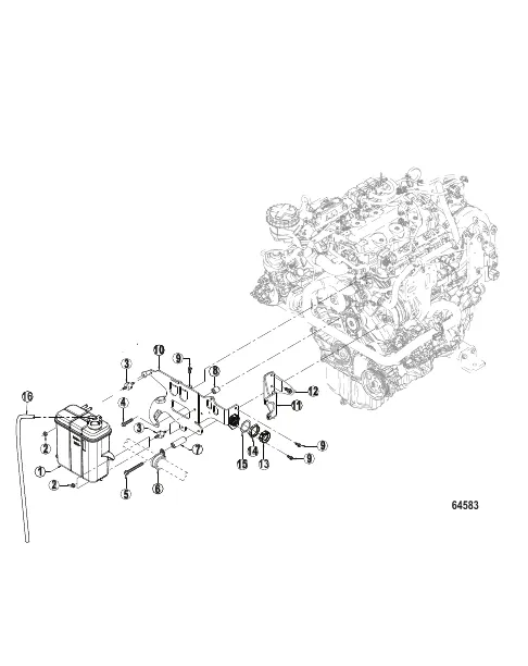 Cooling System Reservior Tank and Brackets