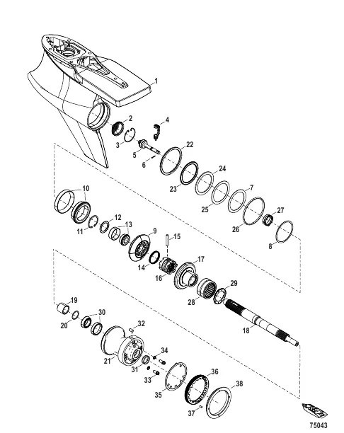 Gear Housing Prop Shaft-Standard, Sport Master