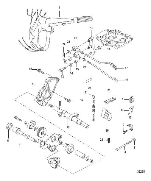 Tiller Handle Conversion Kit 25-30 Hp (889246A71)