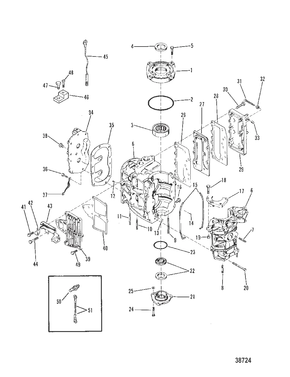 CYLINDER BLOCK CRANKCASE AND COVERS