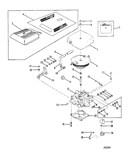 CARBURETOR AND THROTTLE LINKAGE (205 - 4.3L/LX)