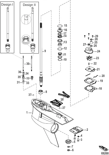 Gear Housing, Driveshaft, 5.44 Torpedo, 1.60