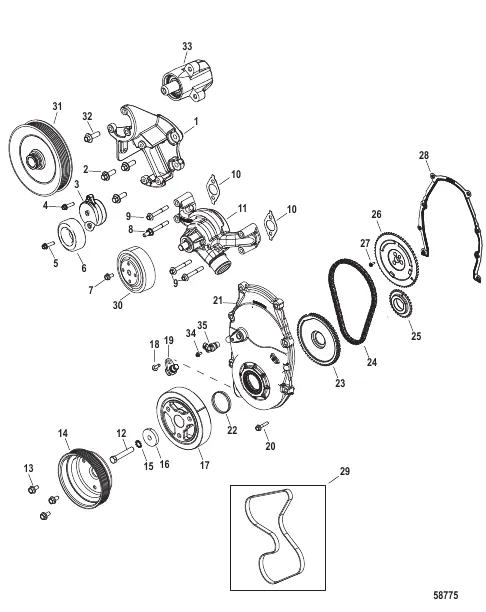 Front Cover and Circulating Pump