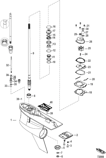 Gear Housing, Driveshaft, 5.44 Torpedo