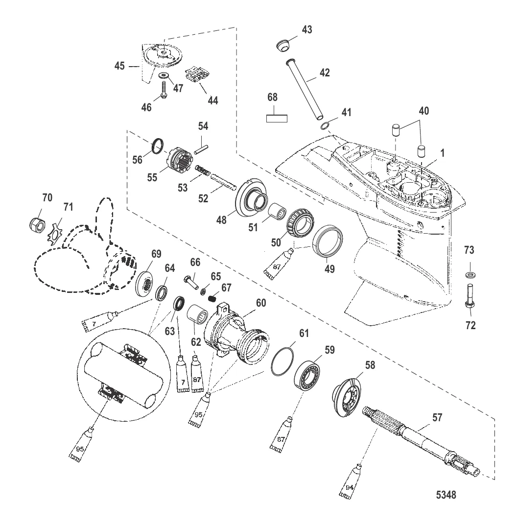 Gear Housing Propeller Shaft - 1.83:1 Gear Ratio