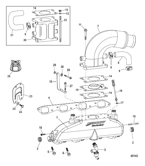 Exhaust Manifold Elbow and Riser