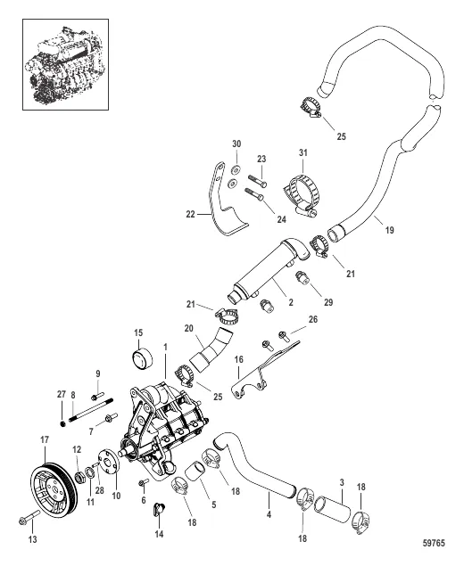 Sea Water Pump 0M966604 and Above