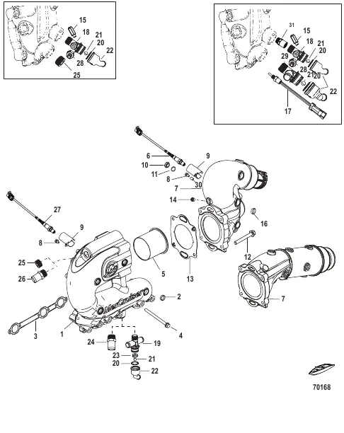 Exhaust Manifold and Elbow V Drive