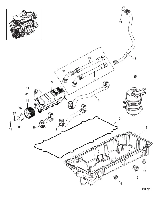 Oil Pan and Pump (0M966911 and Below)